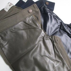 2 pair Hollister LEATHER Jeggings> Navy & Khaki > Gorgeous!! Size 5R